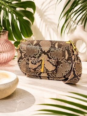 Salvatore Ferragamo “Anna” Genuine Python Saddle Bag | Special Edition - Blush